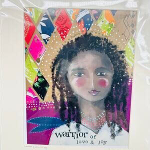 KELLY RAE ROBERTS Original Matted Print Warrior of Love & Joy 2019 14" x 11" New